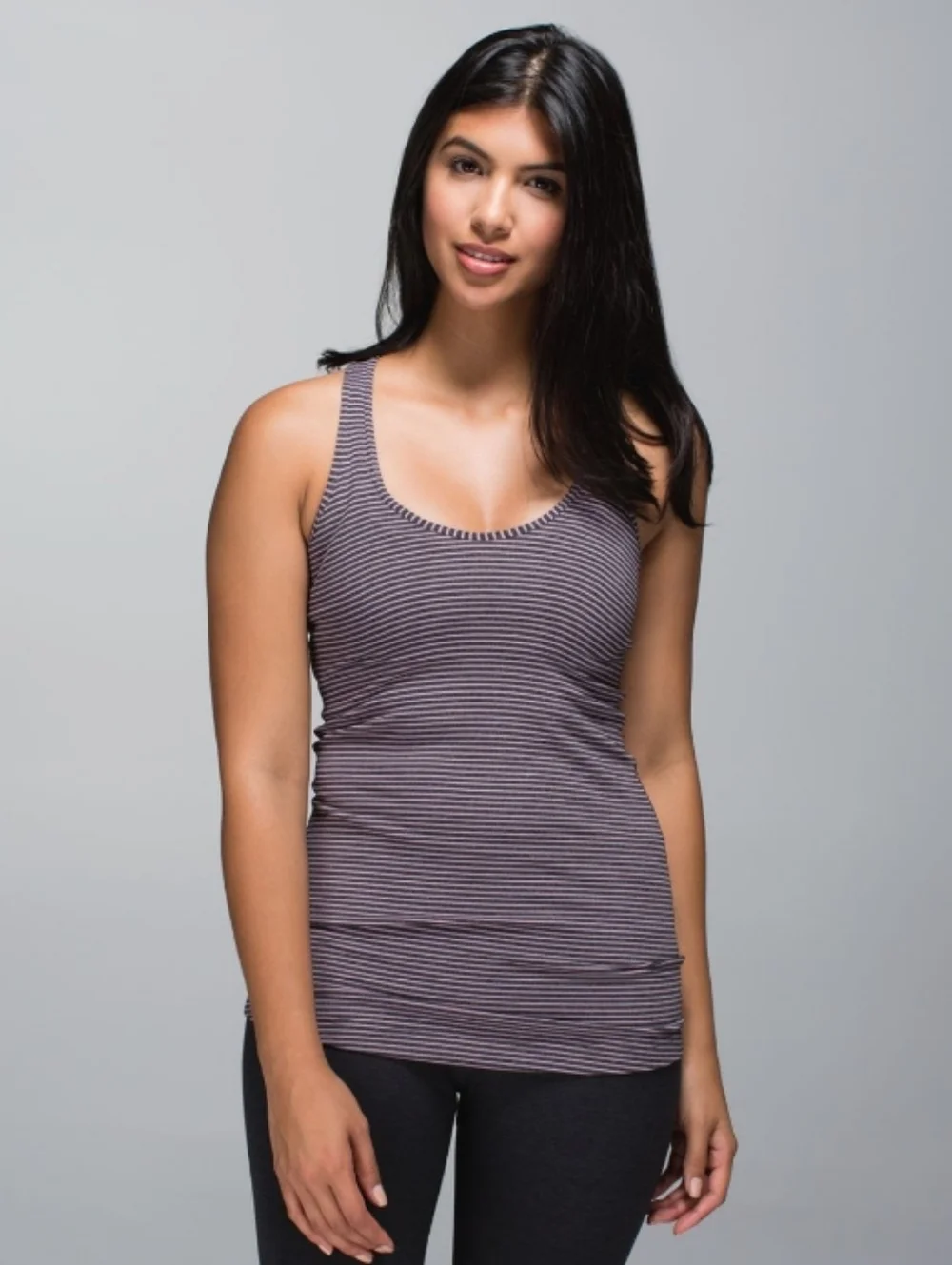 Lululemon Athletica Cool Racerback Hyper Stripe Mauvelous Heathered Black